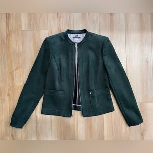 Tommy Hilfiger Green Suede Motorcycle Jacket Size 8